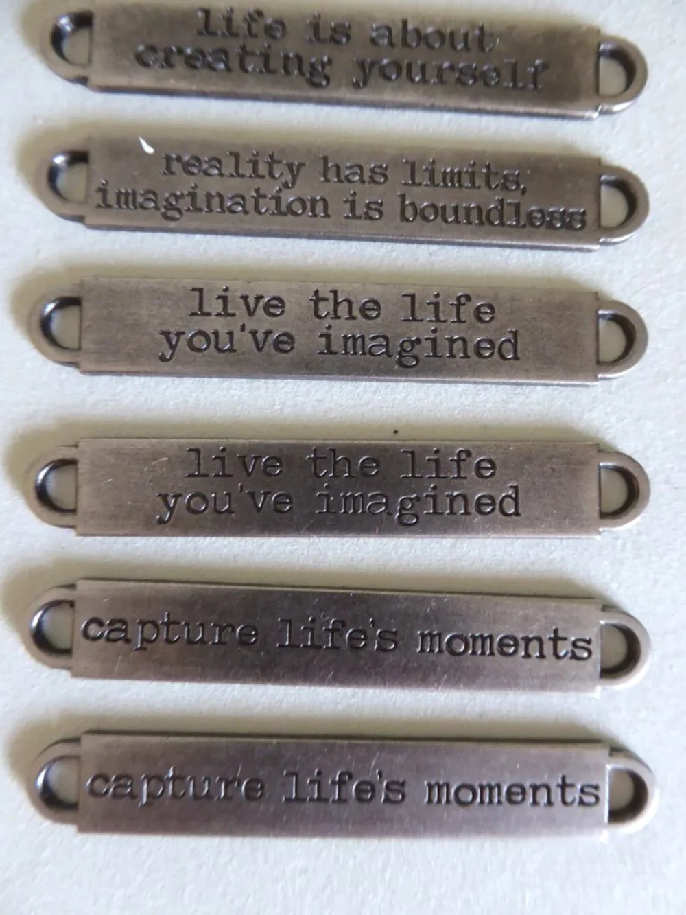 NEW TIM HOLTZ SILVER METAL QUOTE BAND PLATES (LOT OF 7) CRAFT JEWELRY MAKING